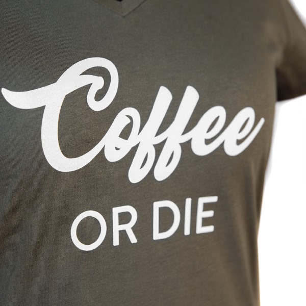 T-shirt Coffee or Die kaki Homme